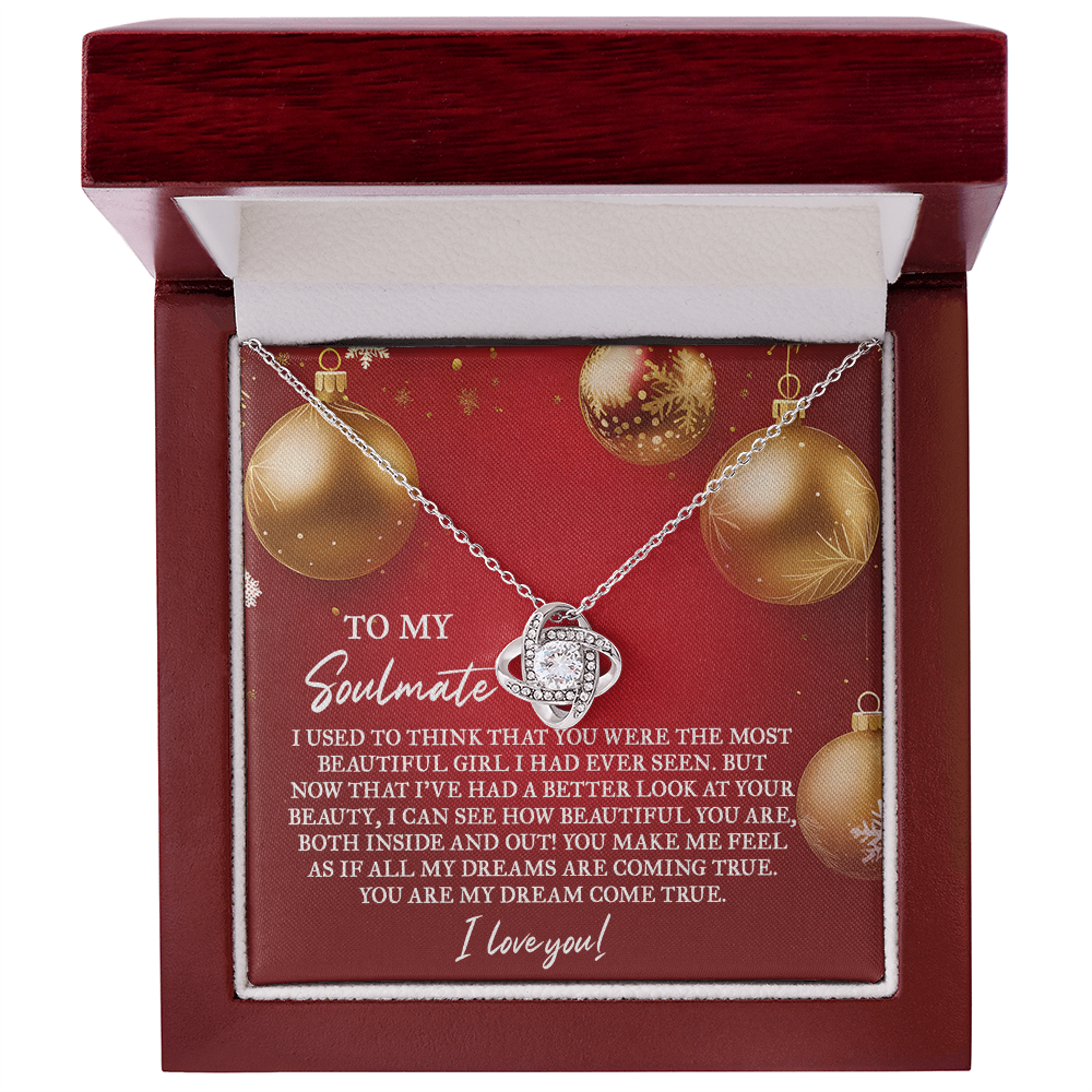 To My Soulmate – “My Dream Come True” Love Knot Necklace