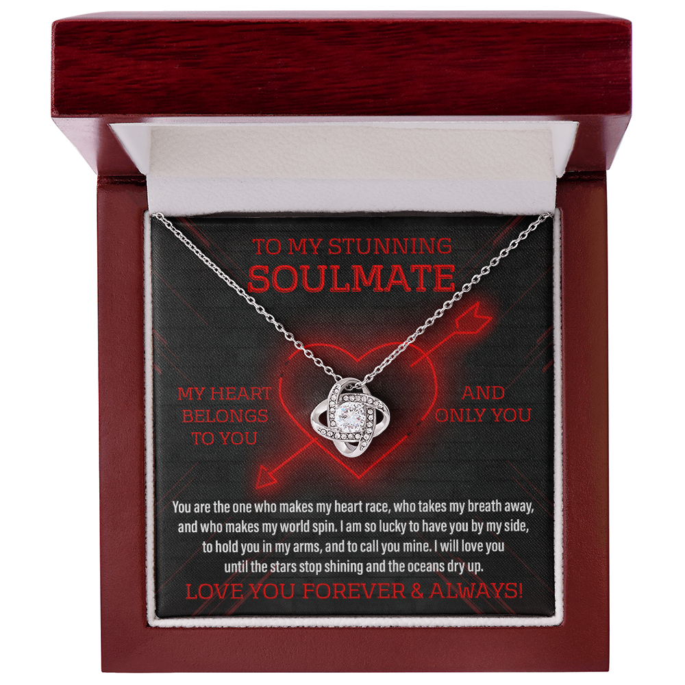 To My Stunning Soulmate Love Knot Necklace – Forever & Always Romantic Gift for Her