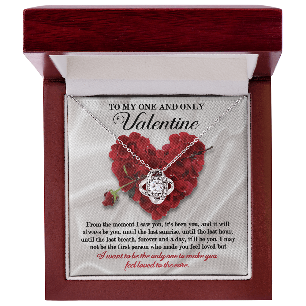 To My One and Only Valentine Love Knot Necklace – Romantic Forever Love Gift for Wife or Girlfriend