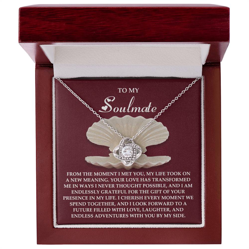 Soulmate - Every Moment Together - Love Knot Necklace with Heartfelt Message