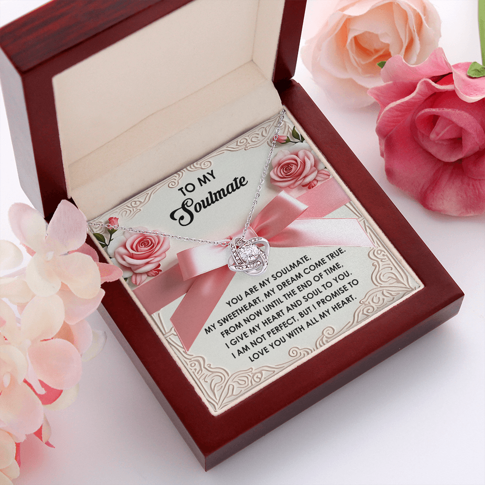 To My Soulmate - Heart & Soul Love Knot Necklace