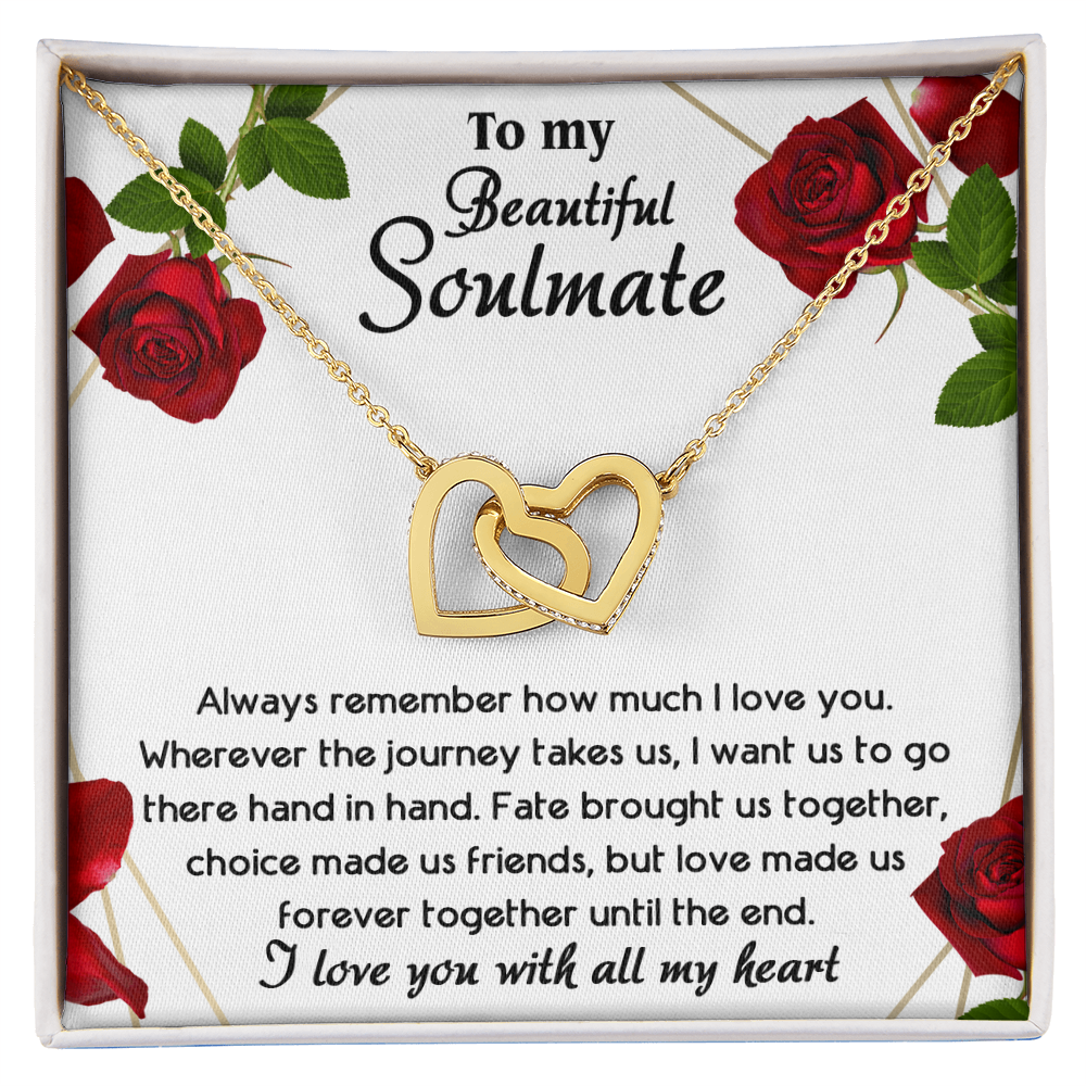 To My Beautiful Soulmate – All My Heart Interlocking Hearts Necklace