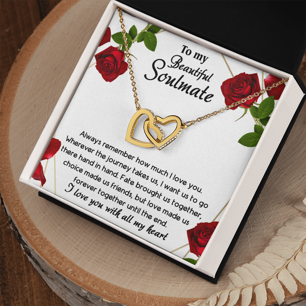 To My Beautiful Soulmate – All My Heart Interlocking Hearts Necklace