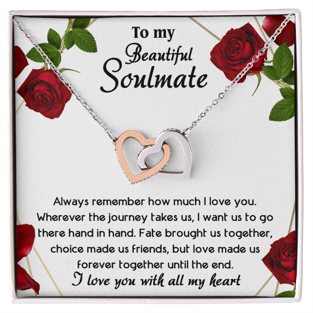 To My Beautiful Soulmate – All My Heart Interlocking Hearts Necklace