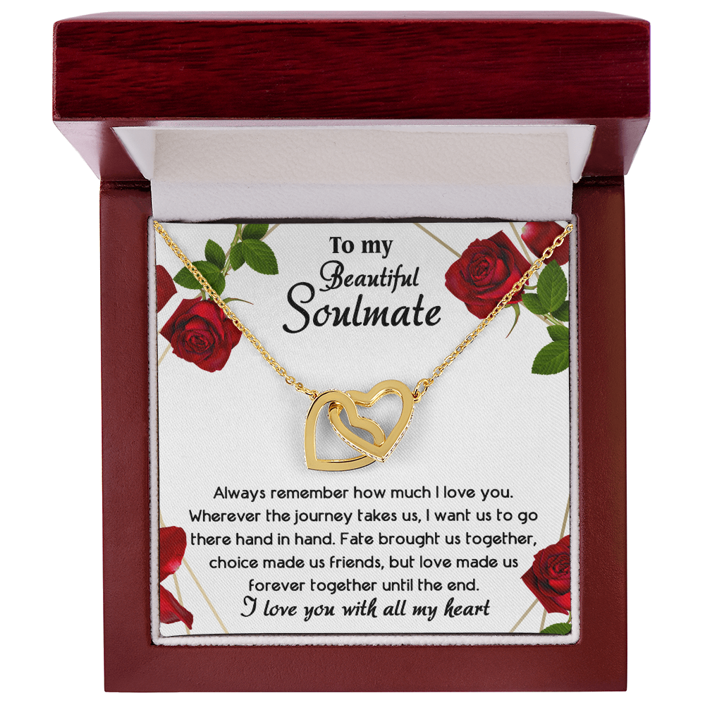 To My Beautiful Soulmate – All My Heart Interlocking Hearts Necklace