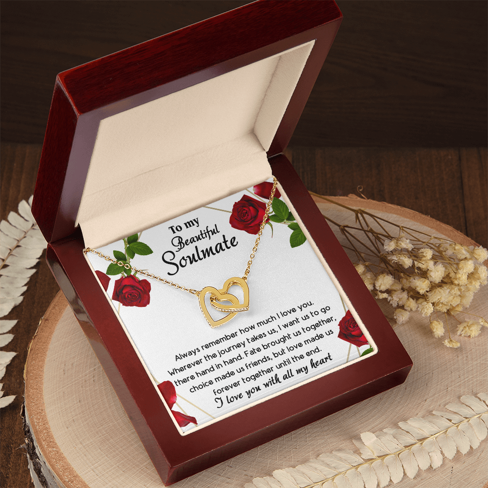 To My Beautiful Soulmate – All My Heart Interlocking Hearts Necklace