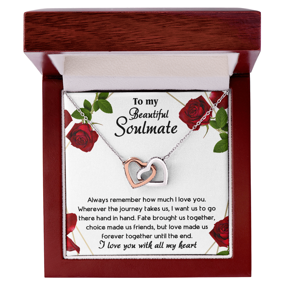 To My Beautiful Soulmate – All My Heart Interlocking Hearts Necklace