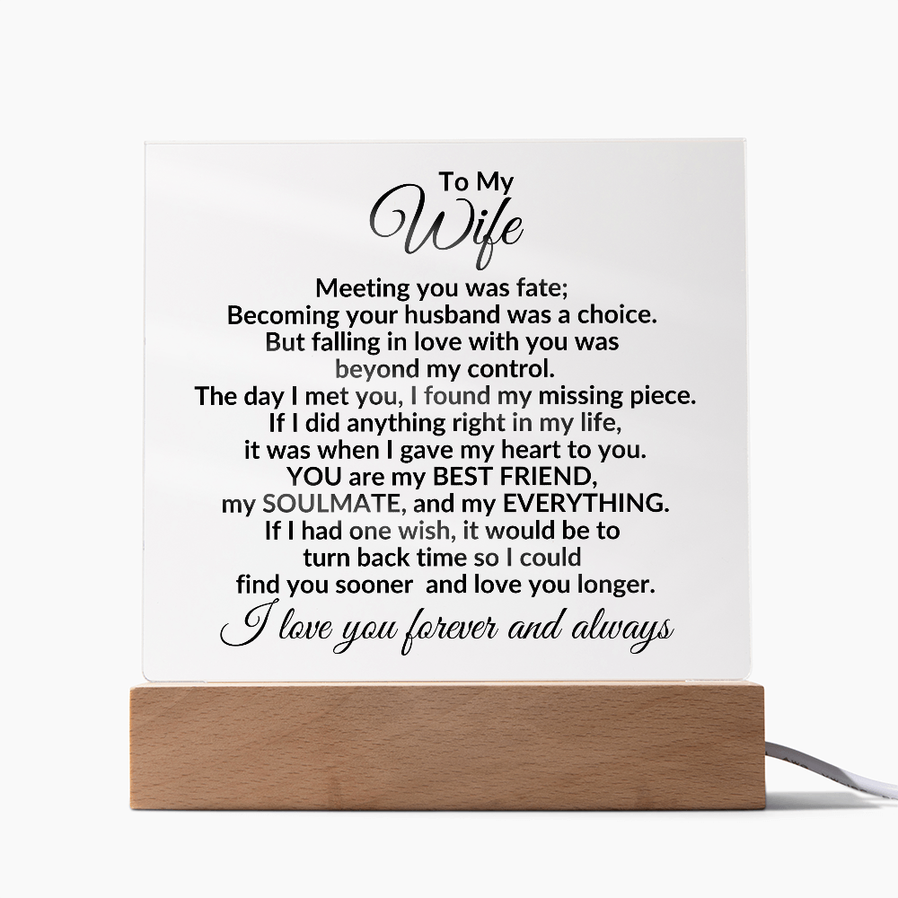 Heartfelt Gift for Wife You are My Best Friend, My Everything - Personalized Square Acrylic Plaque