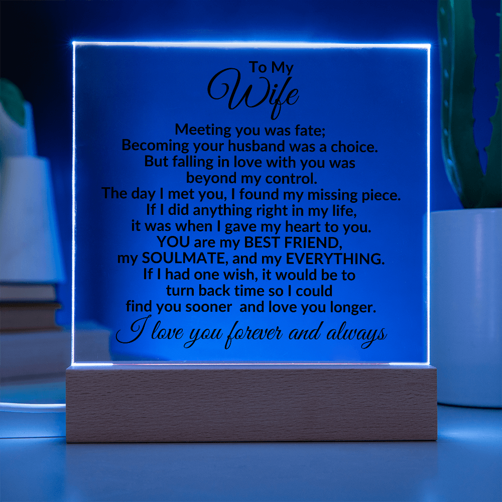 Heartfelt Gift for Wife You are My Best Friend, My Everything - Personalized Square Acrylic Plaque