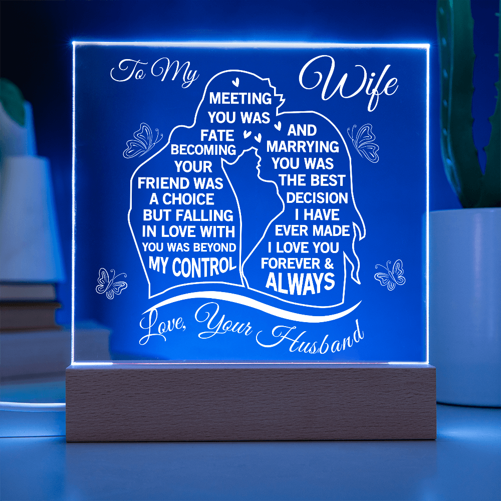 Wife Heartfelt Acrylic Plaque - Faling in Love Beyoond My Control