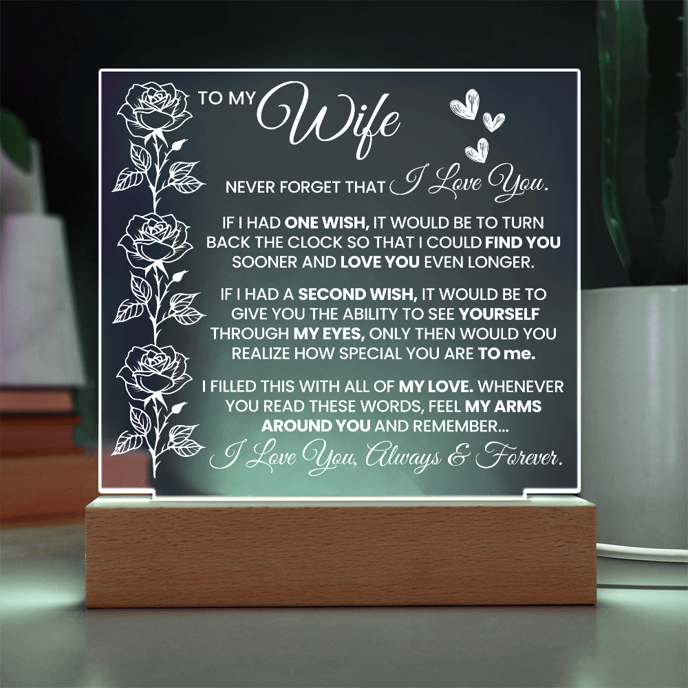 Heartfelt Acrylic Plaque for Wife – Love You Always Gift