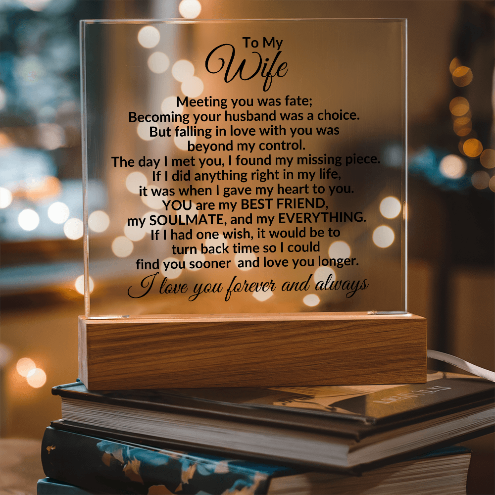Heartfelt Gift for Wife You are My Best Friend, My Everything - Personalized Square Acrylic Plaque