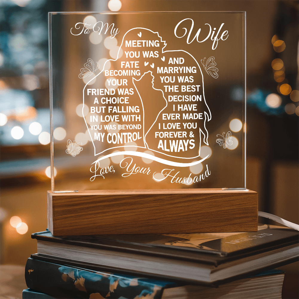 Wife Heartfelt Acrylic Plaque - Faling in Love Beyoond My Control