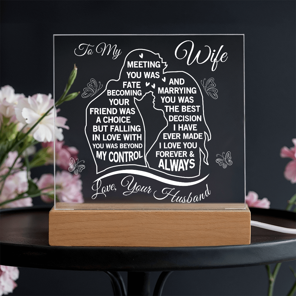 Wife Heartfelt Acrylic Plaque - Faling in Love Beyoond My Control