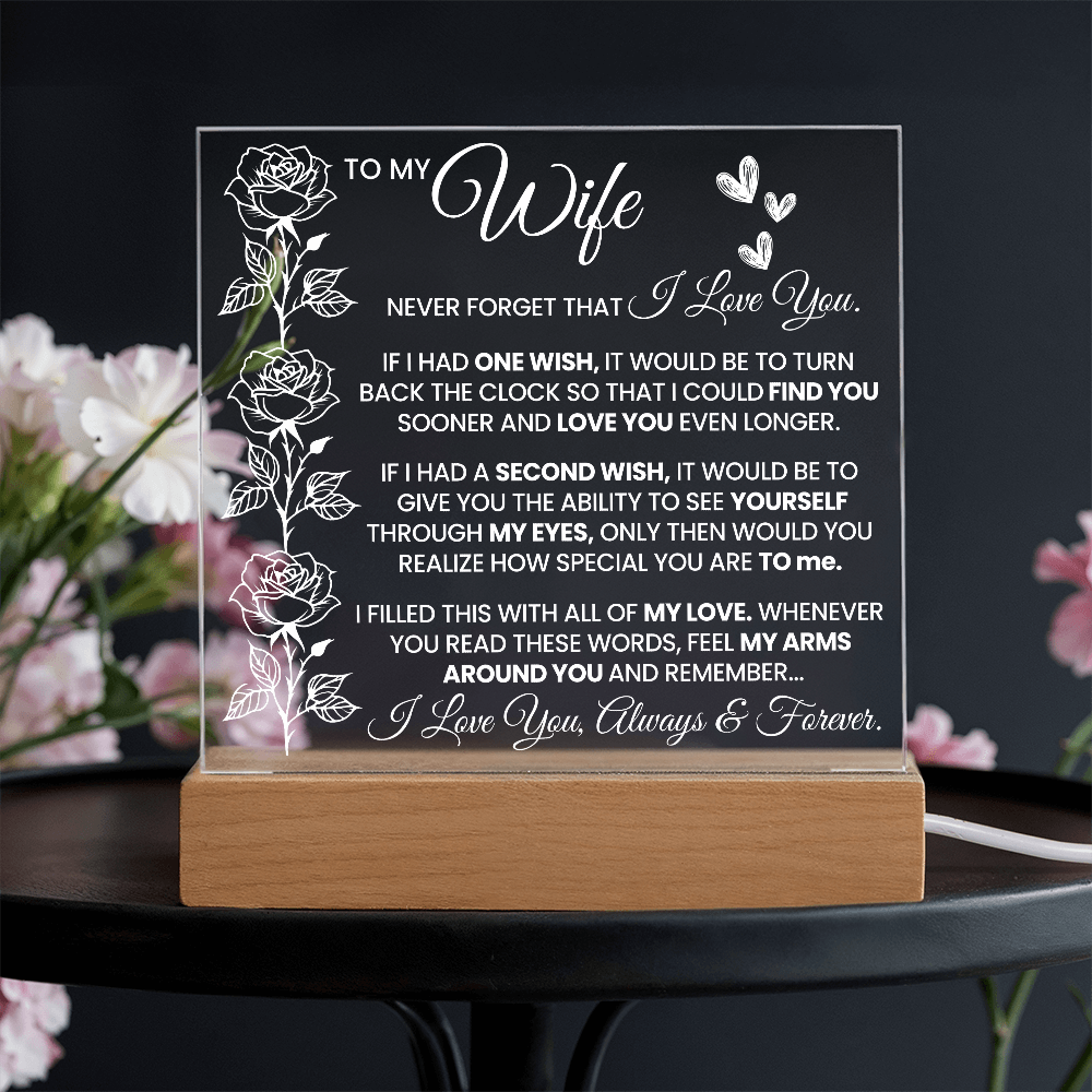 Heartfelt Acrylic Plaque for Wife – Love You Always Gift
