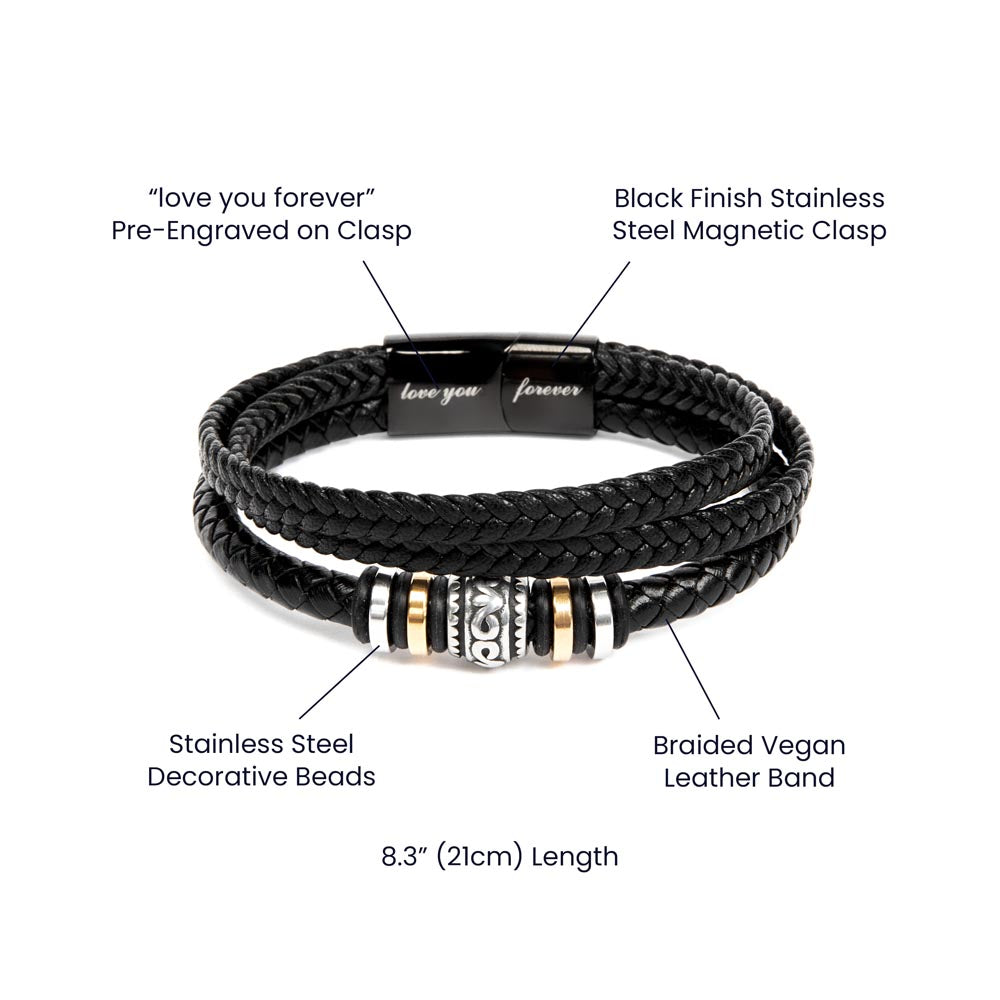 To the Man Who Stole My Heart Men's Leather Bracelet