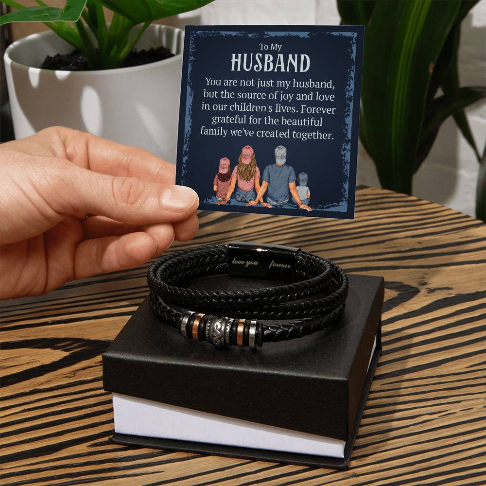 To My Husband - Boundless Love Leather Bracelet