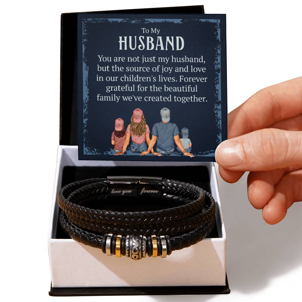To My Husband - Boundless Love Leather Bracelet