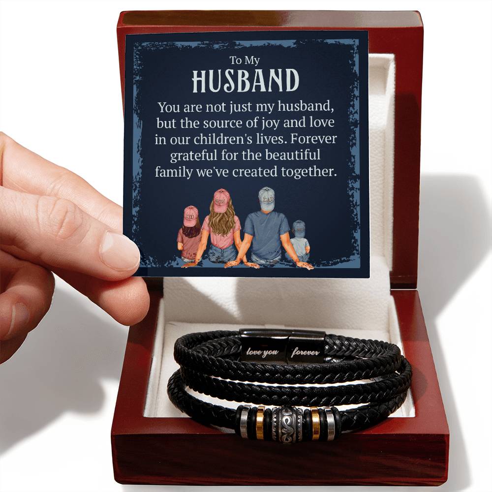 To My Husband - Boundless Love Leather Bracelet
