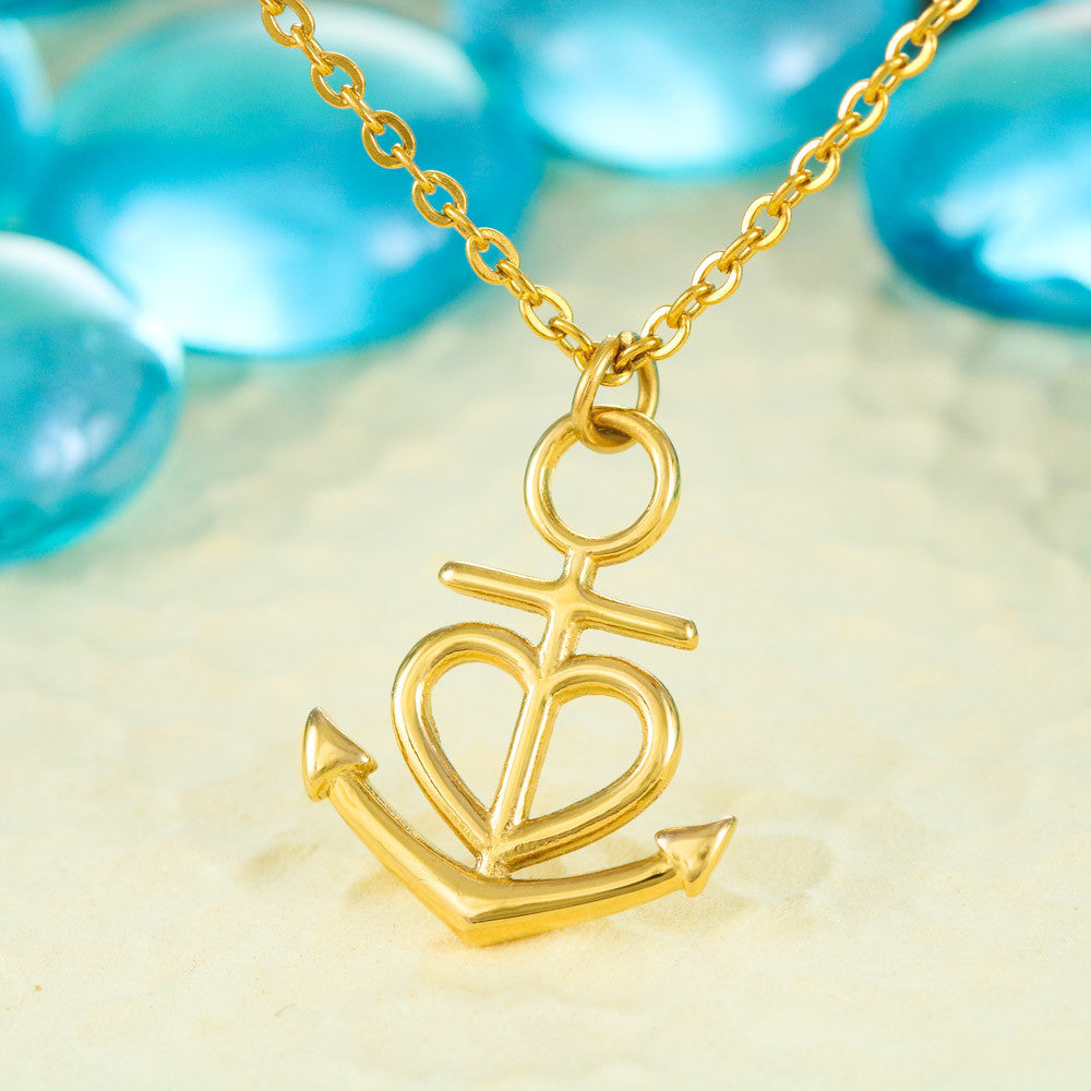 To My Smokin' Hot Catch – Anchor Necklace with Flirty Fishing-Inspired Message Card