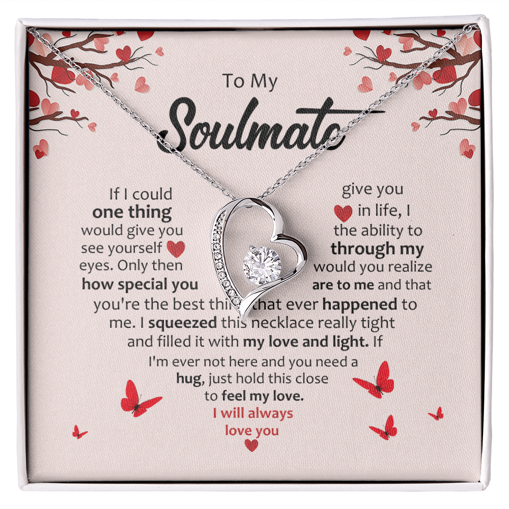 Soulmate Romantic Heart Pendant Necklace - Hold This Tight to Feel My Love