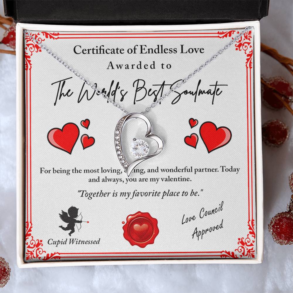 To My Valentine, Romantic Forever Love Necklace with Emotional Message