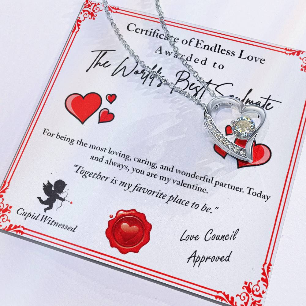 To My Valentine, Romantic Forever Love Necklace with Emotional Message