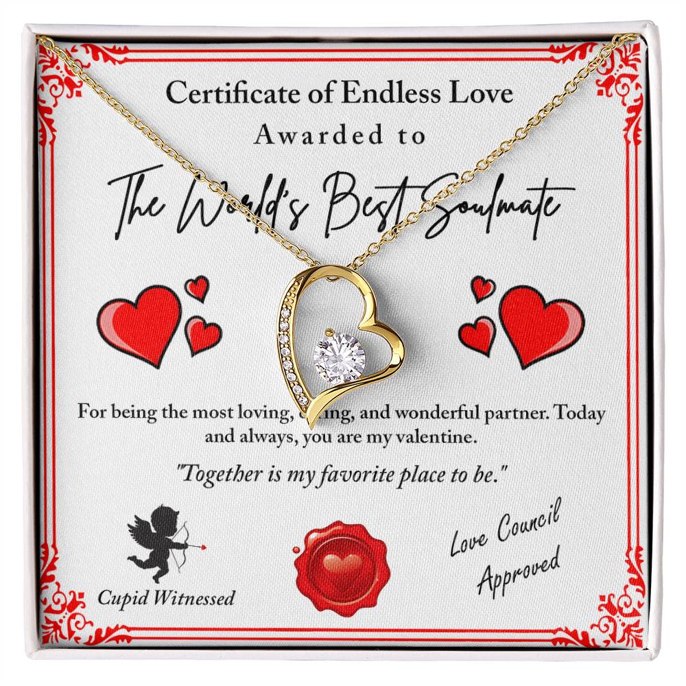 To My Valentine, Romantic Forever Love Necklace with Emotional Message