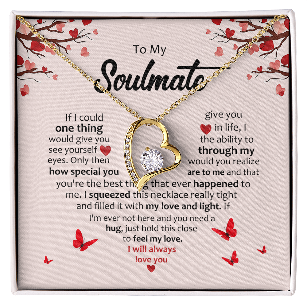 Soulmate Romantic Heart Pendant Necklace - Hold This Tight to Feel My Love