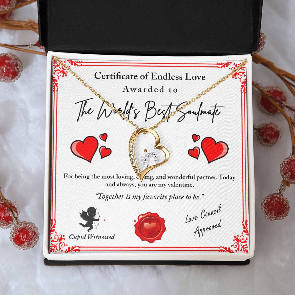 To My Valentine, Romantic Forever Love Necklace with Emotional Message