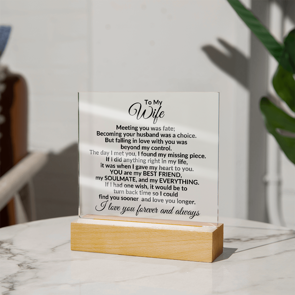 Heartfelt Gift for Wife You are My Best Friend, My Everything - Personalized Square Acrylic Plaque