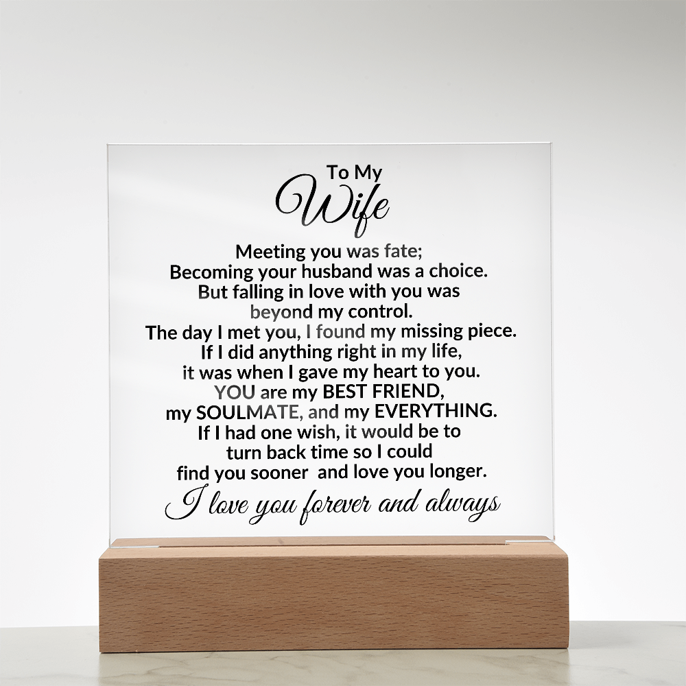 Heartfelt Gift for Wife You are My Best Friend, My Everything - Personalized Square Acrylic Plaque
