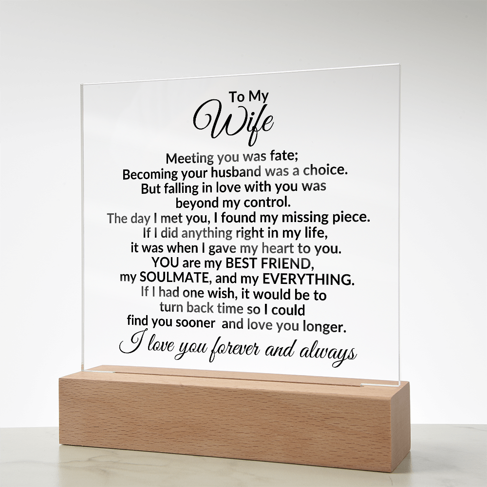 Heartfelt Gift for Wife You are My Best Friend, My Everything - Personalized Square Acrylic Plaque
