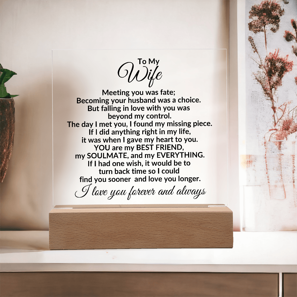 Heartfelt Gift for Wife You are My Best Friend, My Everything - Personalized Square Acrylic Plaque