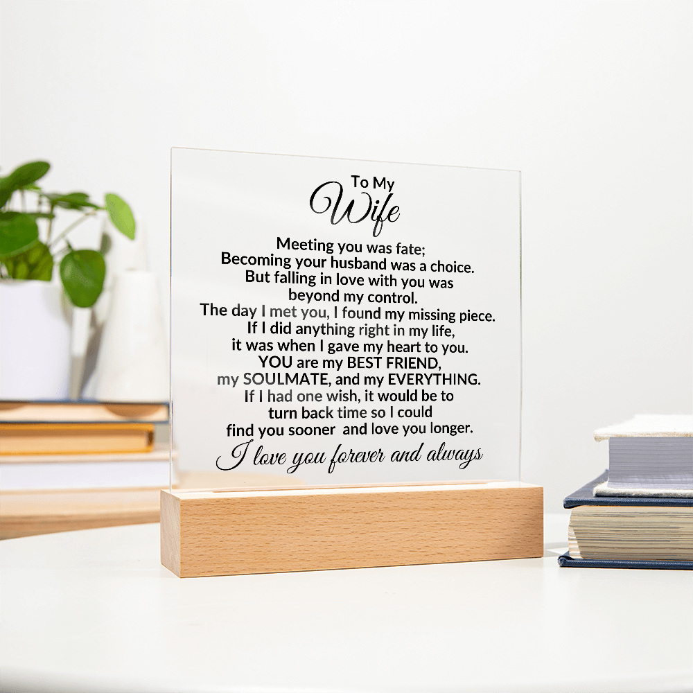 Heartfelt Gift for Wife You are My Best Friend, My Everything - Personalized Square Acrylic Plaque