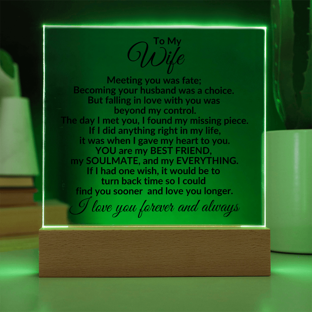 Heartfelt Gift for Wife You are My Best Friend, My Everything - Personalized Square Acrylic Plaque