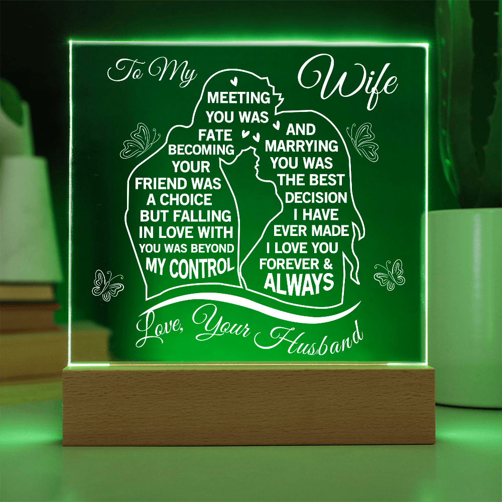Wife Heartfelt Acrylic Plaque - Faling in Love Beyoond My Control