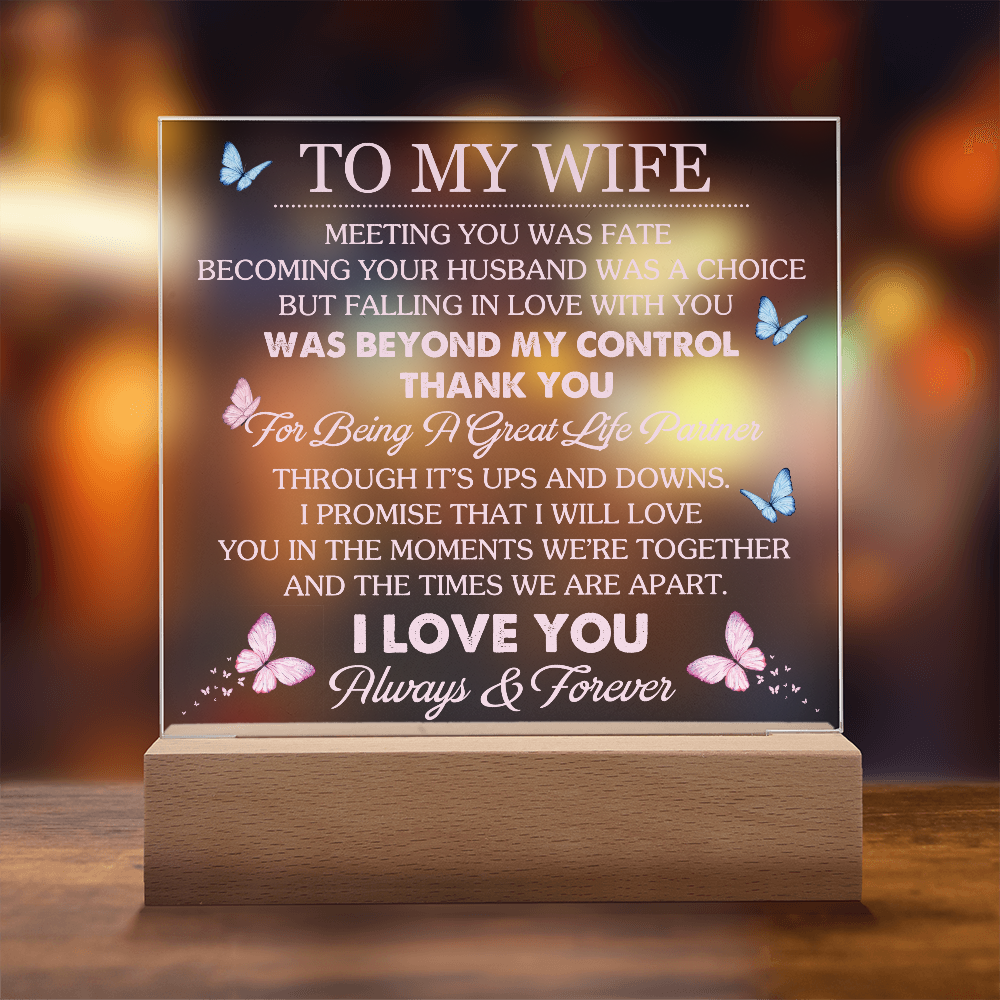 Wife Romantic Acrylic  Plaque – Meeting You Was Fate