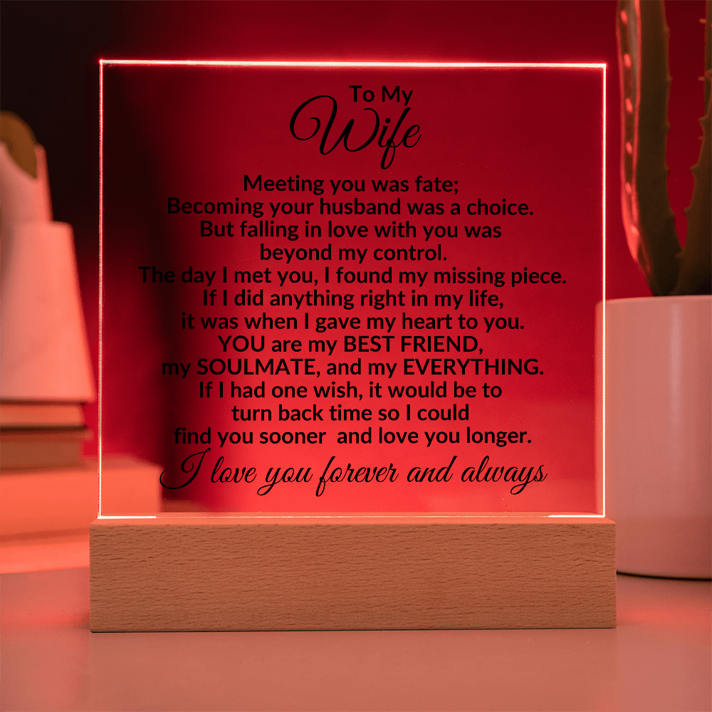 Heartfelt Gift for Wife You are My Best Friend, My Everything - Personalized Square Acrylic Plaque