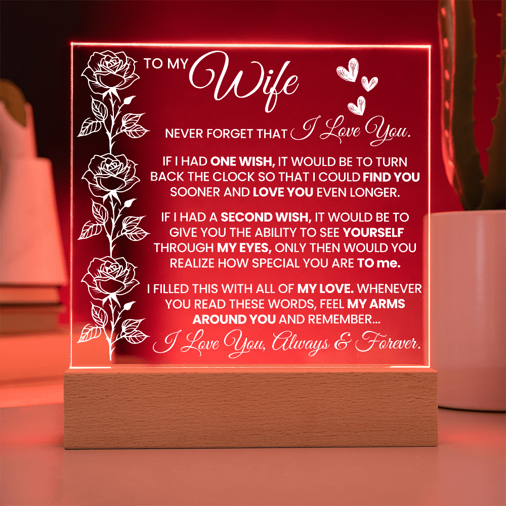 Heartfelt Acrylic Plaque for Wife – Love You Always Gift