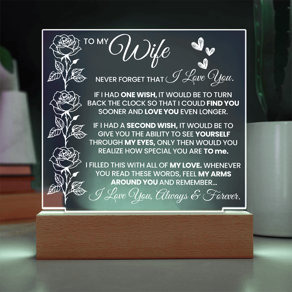 Heartfelt Acrylic Plaque for Wife – Love You Always Gift