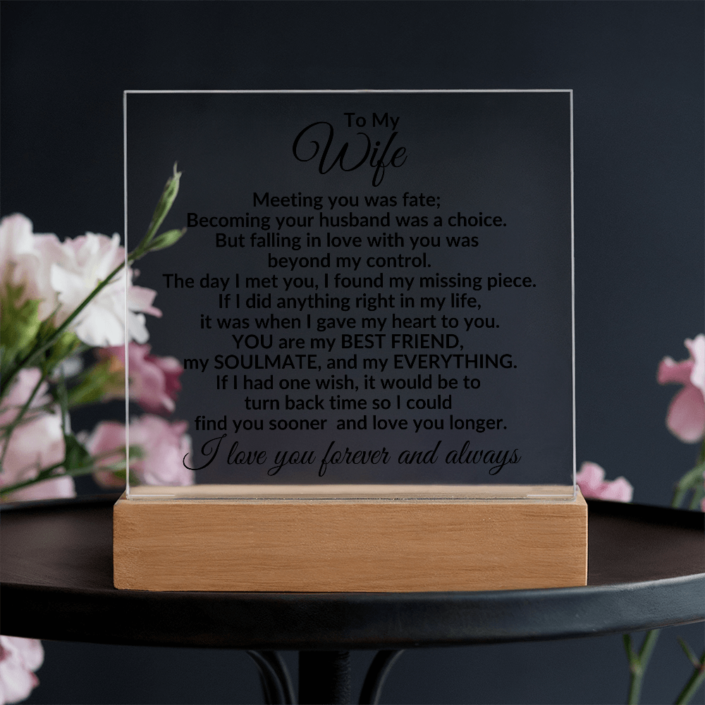 Heartfelt Gift for Wife You are My Best Friend, My Everything - Personalized Square Acrylic Plaque