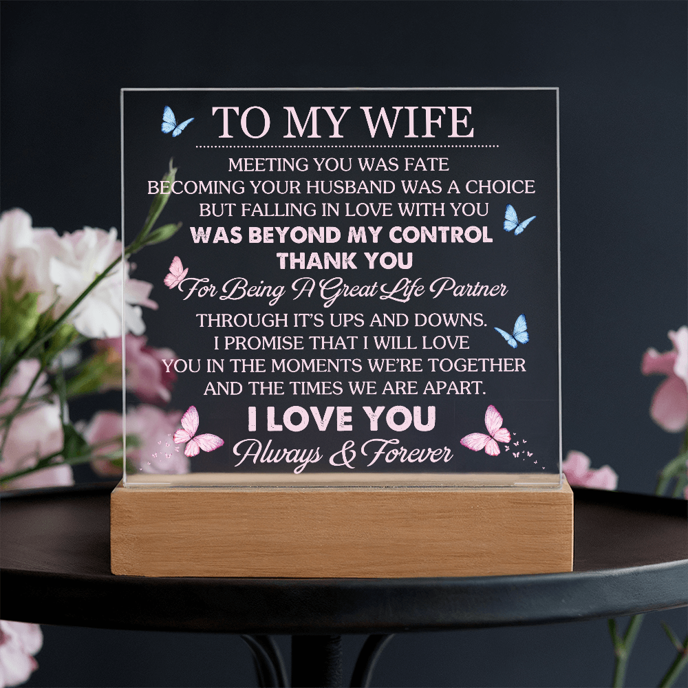 Wife Romantic Acrylic  Plaque – Meeting You Was Fate