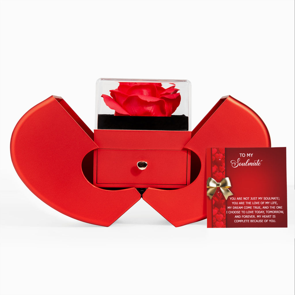 To My Soulmate, My Love of My Life Necklace with Rose Gift Box