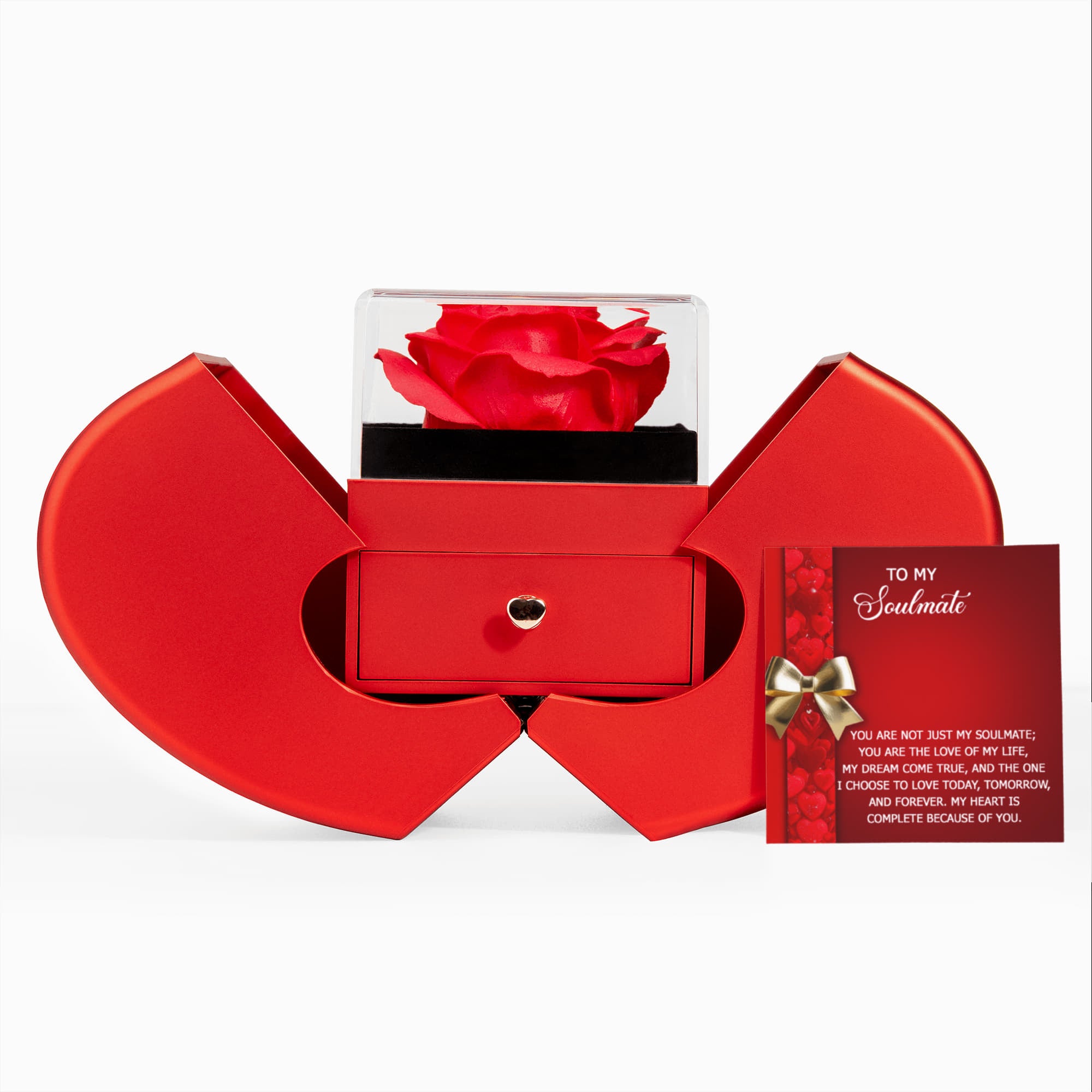 To My Soulmate, My Love of My Life Necklace with Rose Gift Box