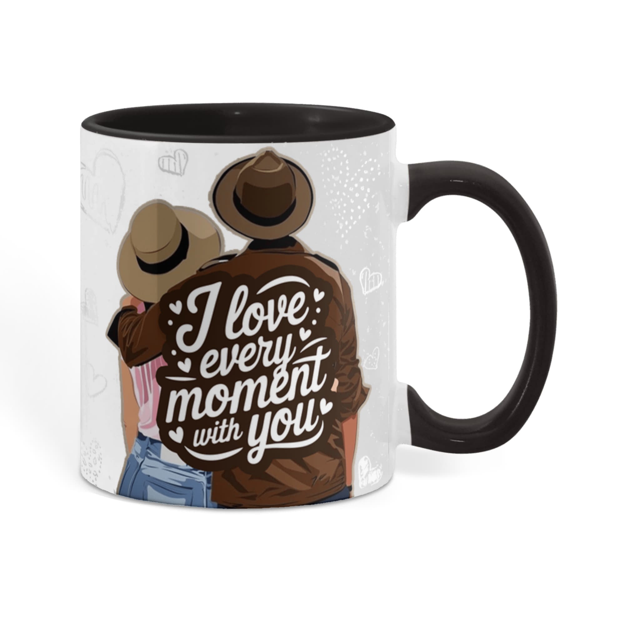 I Love Every Moment With You Mug – Romantic Couple Two-tone Color Accent Coffee Cup