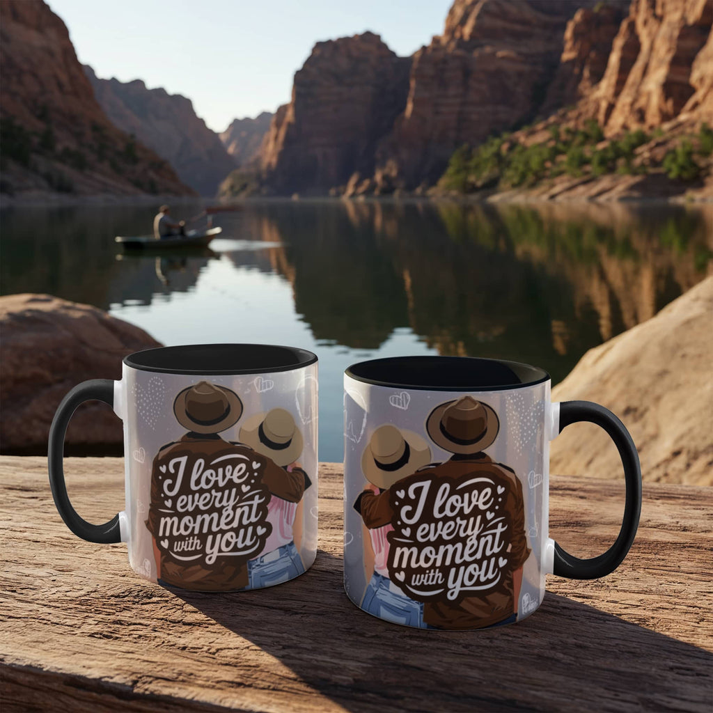 I Love Every Moment With You Mug – Romantic Couple Two-tone Color Accent Coffee Cup