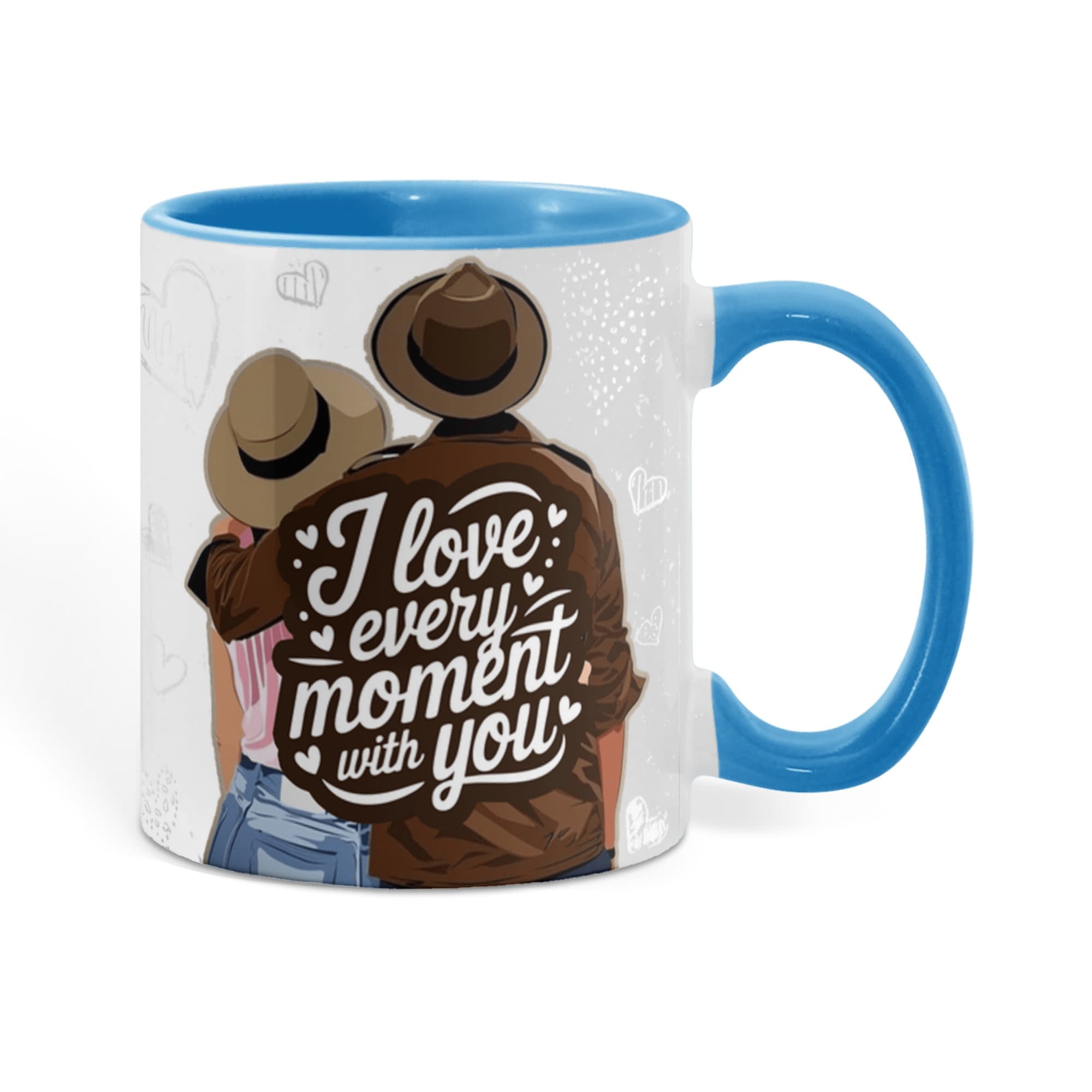 I Love Every Moment With You Mug – Romantic Couple Two-tone Color Accent Coffee Cup