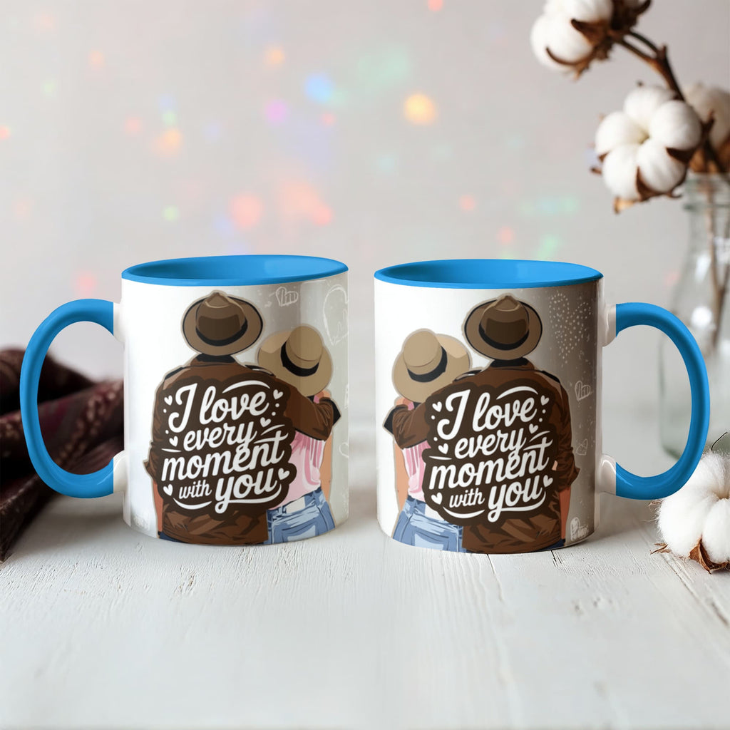 I Love Every Moment With You Mug – Romantic Couple Two-tone Color Accent Coffee Cup