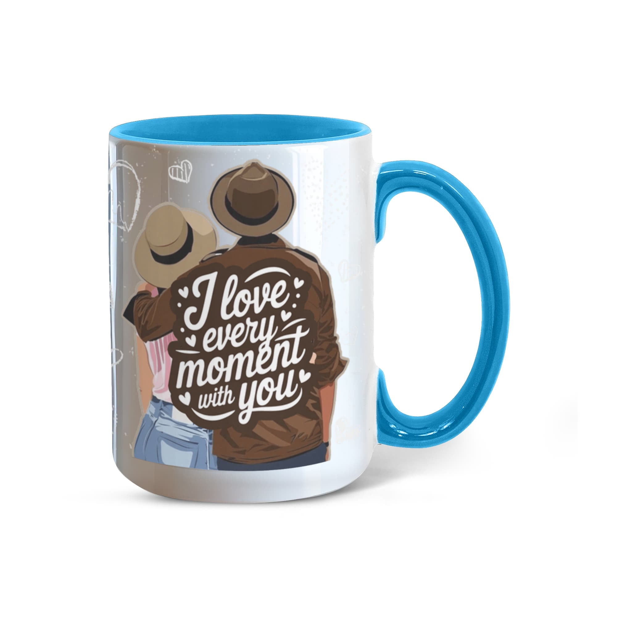 I Love Every Moment With You Mug – Romantic Couple Two-tone Color Accent Coffee Cup
